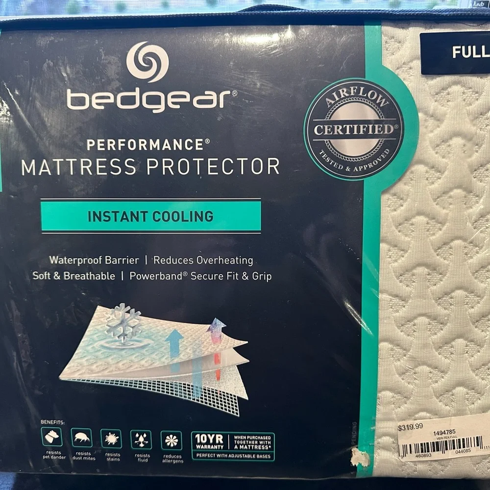 Bedgear Performance Mattress Protector - White - Cooling- Waterproof -Stain res